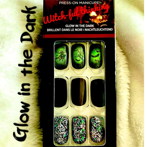 Kiss Other - Press-On Nails, Glow in the Dark, “Witchful”Thinking, NEW